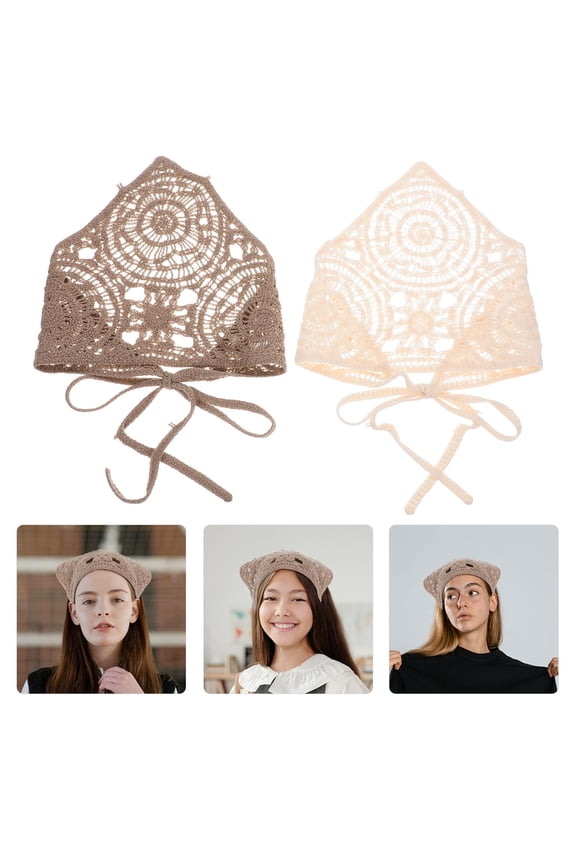 2-Pack Triangle Hair Scarves for Women, Soft Wool, Comfortable & Stylish Accessories in Assorted Colors, Perfect for Everyday Wear