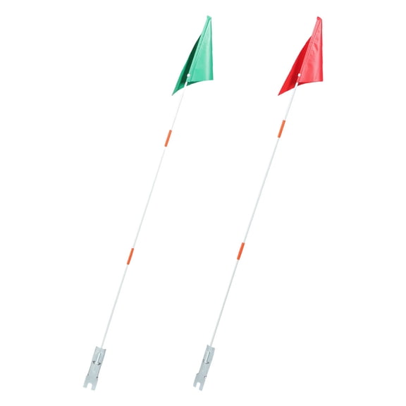 DEEPCRAFF 2-Pack Assorted Color Safety Flags with Fiberglass Pole, High Visibility Bike Flag for Outdoor Riding Use