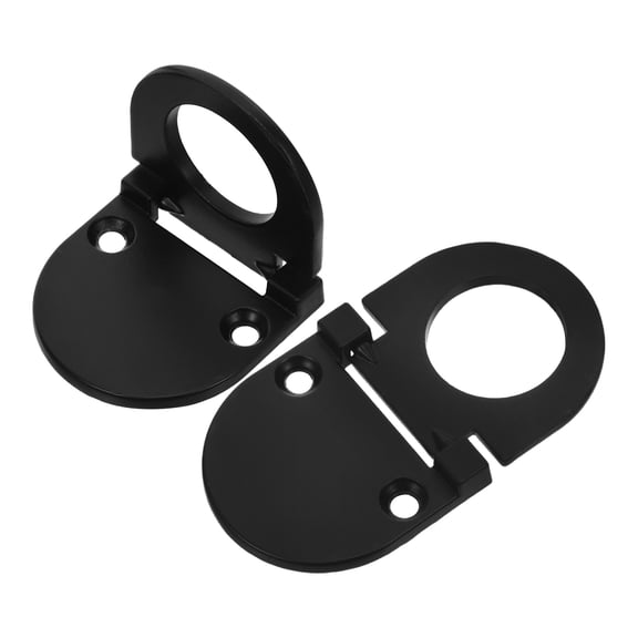 DEEPCRAFF 2-Pack Black Embedded Cabinet Door Handles, Brushed Aluminum Alloy Flush Pulls for Kitchen and Bathroom