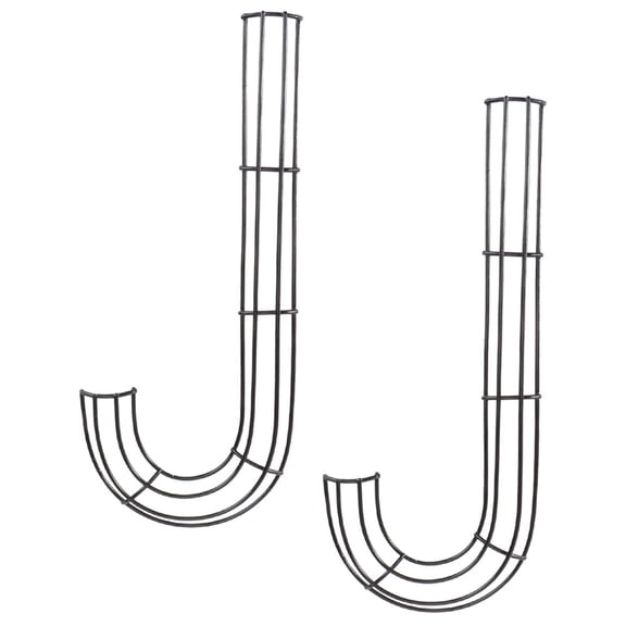 DEEPCRAFF 2-Pack Black Metal Candy Cane Wreath Frames, Wire for Home and Garden Holiday Decorations