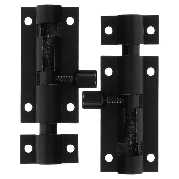 DEEPCRAFF 2Pcs Black French Door Lock Latch Metal Slide Bolt for Smooth Secure Door Use