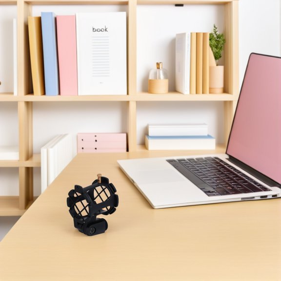 DEEPCRAFF 2Pcs Black Microphone Mount Clamp with Noise Reduction for Recording and Streaming