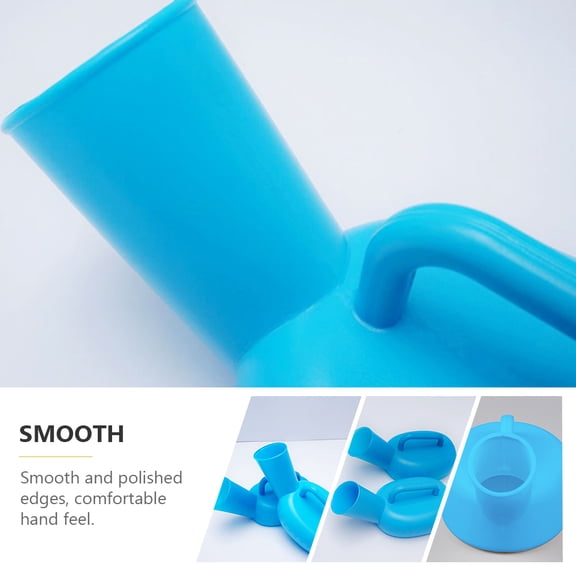 DEEPCRAFF 2Pcs Blue Portable Urinals Thickened Design Hand Held Wide Spout Smooth Edge Bottles