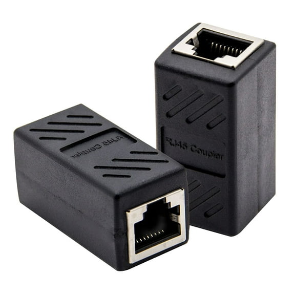 DEEPCRAFF 2-Pack RJ45 Inline Shielded Coupler Connector for Network Ethernet Cable, Plastic
