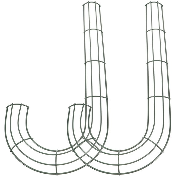 DEEPCRAFF 2Pcs Candy Cane Wreaths Wire Frames for DIY Craft Indoor Decoration Green