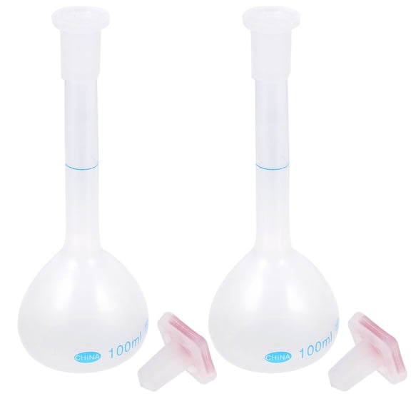 DEEPCRAFF Set of 2 Plastic Flasks with Capacity Dispenser for Laboratory Use Bottles
