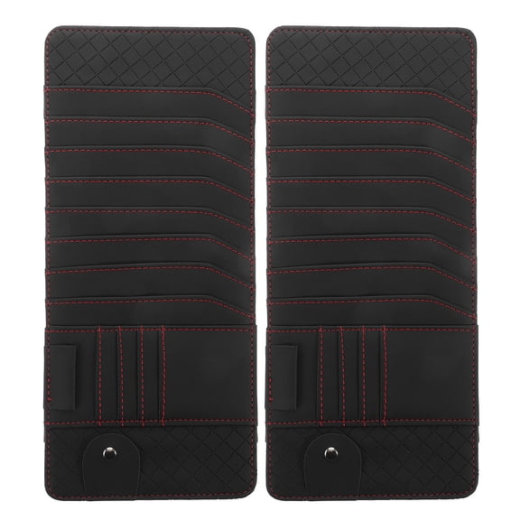 DEEPCRAFF 2Pcs Car Cd Holder Visor Organizer Black Space Saving Storage for Cds and Dvds
