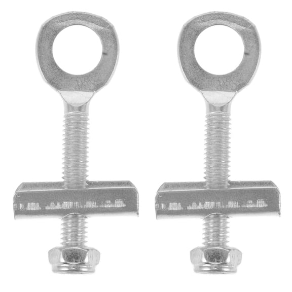DEEPCRAFF 2Pcs Motorcycle Chain Adjuster Metal Tensioner Fastener Bolt for Off Road Bikes Plated Silver