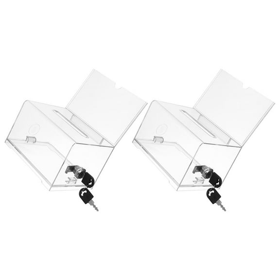 DEEPCRAFF 2Pcs Clear Multi Function Card Box Portable Acrylic Storage Case for Office and Events