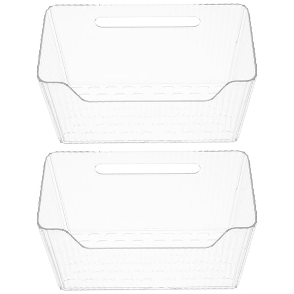 DEEPCRAFF 2- Mounted Kitchen Organizer Baskets, Transparent PP Hanging Storage for Pantry, Cabinet, and Counter