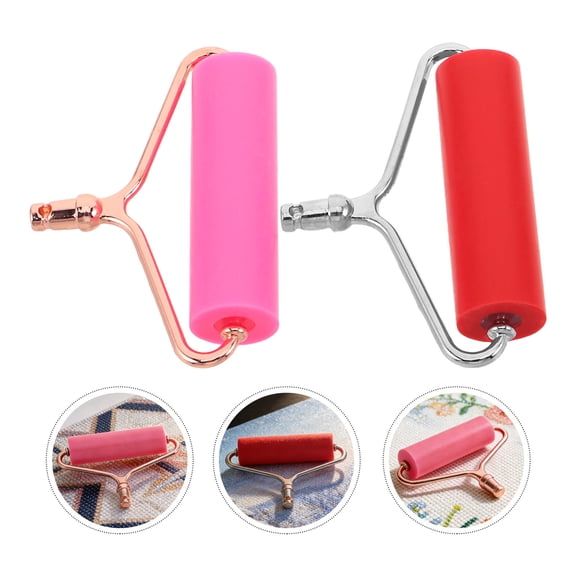 DEEPCRAFF 2-Pack Craft Rollers for Printmaking, Rhinestone Art, and Projects in Multiple Assorted Colors