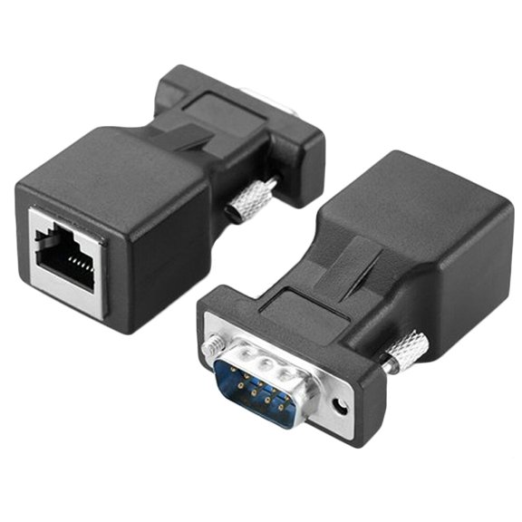 DEEPCRAFF 2Pcs Computer Extra Converter Black Vga Adapter with Molded Strain Relief and Finger Tightened Screws