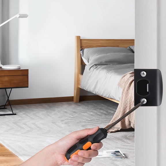 DEEPCRAFF 2Pcs D-Shaped Stainless Steel Striker Plate Large Hole Installation For Business Owners