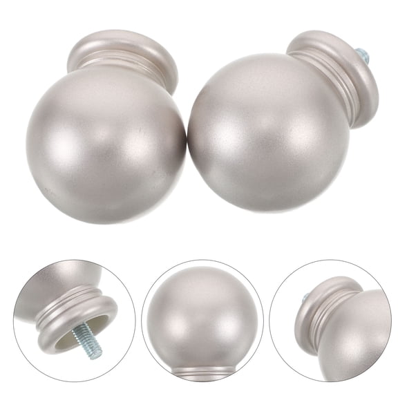 DEEPCRAFF 2pcs Silver Plastic Ball Curtain Rod Finials for Window and Bed Post
