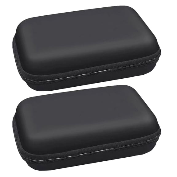 DEEPCRAFF 2-Pack Black EVA Protective Storage Bags with Zipper for Small Electronics and Accessories
