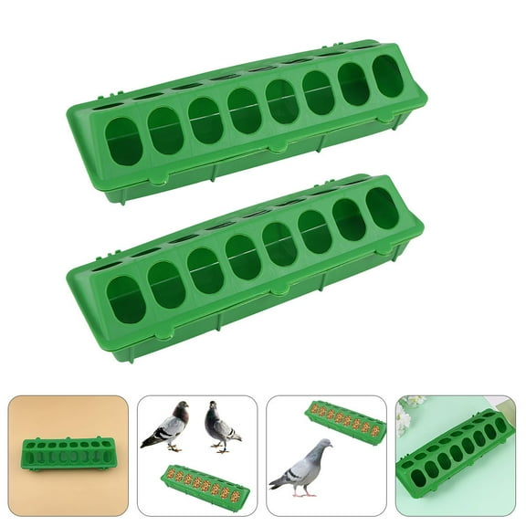 DEEPCRAFF Birds Feeding Troughs, Green Plastic, Attracts Wild Birds, Multi-Use 2Pcs
