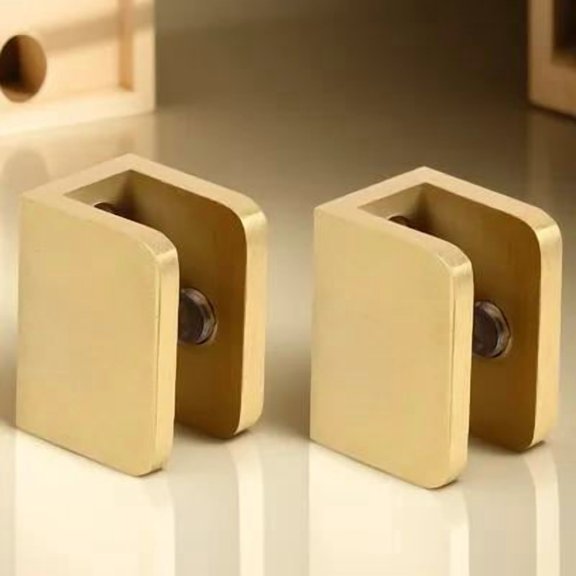 DEEPCRAFF Golden Glass Bracket for Holding Use, Sturdy Copper Material, Smooth Electroplated Finish 2Pcs