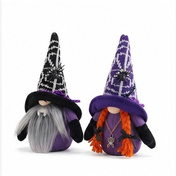 DEEPCRAFF 2Pcs Garden Statues Outdoor Gnome Doll Black Decor Autumn Season