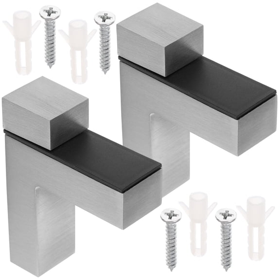 DEEPCRAFF 2Pcs Glass Fixing Bracket Plated Silver Zinc Alloy Adjustable Wall Mount Corrosion Proof