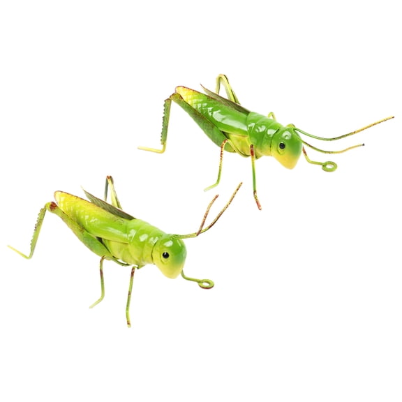 DEEPCRAFF Vivid Iron Grasshopper Decorative Figurine Green Outdoor Adornment
