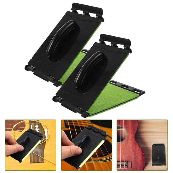 DEEPCRAFF 2-Pack Guitar Fretboard and String Cleaner Black Plastic Tool for Guitar, Bass, Ukulele Maintenance