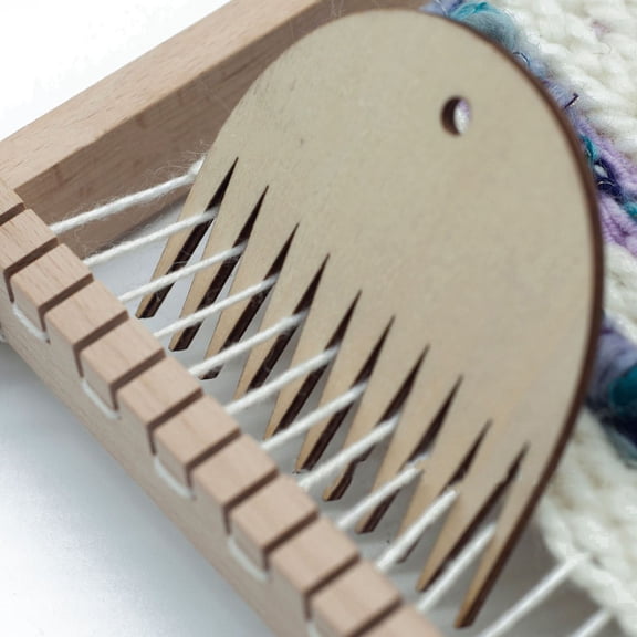 DEEPCRAFF 2Pcs Hand Weaving Tools Wood Light Brown for Knitting Craft Enthusiasts