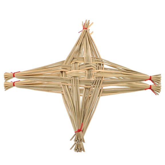 DEEPCRAFF 2-Pack Handwoven Straw Wall Cross Decor with Irish Blessing, Rustic Farmhouse Hanging Ornament for Holiday Home