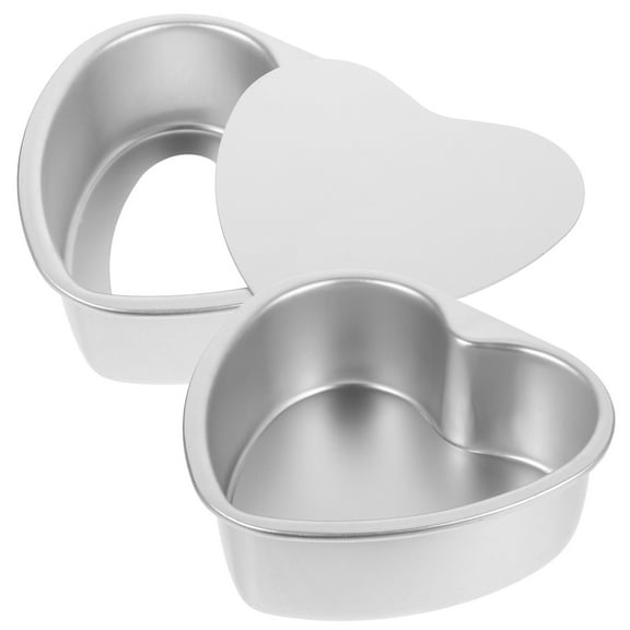 DEEPCRAFF 2-Pack Heart-Shaped Cake Pans with Removable Bottoms for Baking Biscuit, Mousse, and More
