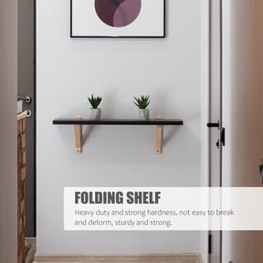 DEEPCRAFF 2-Pack Heavy Duty Black Folding Wall Brackets for and Practical Home Storage Support