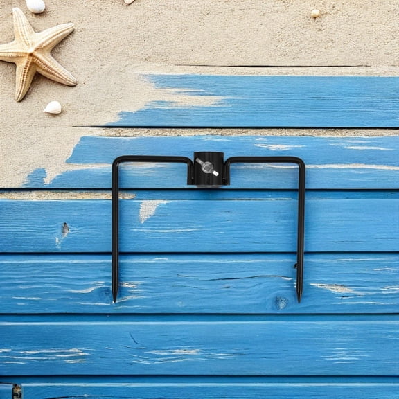 DEEPCRAFF 2Pcs Heavy Duty Iron Ground Spike Black for Patio Umbrella and Garden Flag Poles