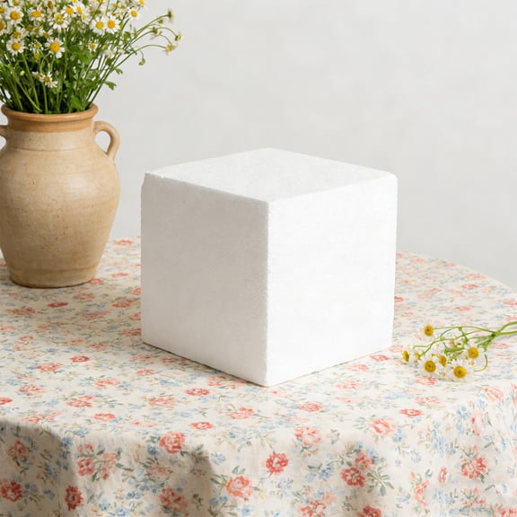 DEEPCRAFF 2Pcs High Density White Foam Cubes for Crafting Easy to Shape Modeling Foam for Floral Use