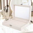 thumbnail image 1 of DEEPCRAFF 2-Pack Storage Boxes with Lock, Velvet and Earring Slots, Multi-Color Organizer Case, 1 of 6