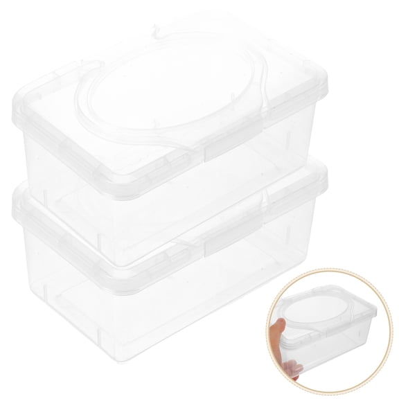 DEEPCRAFF 2Pcs Large Capacity Plastic Wet Wipes Holder Box for Bathroom Kitchen Travel Use