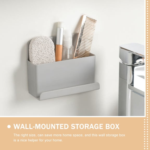 DEEPCRAFF 2- Mounted Storage Organizer in Light Grey Plastic for Remotes, Phones, and Small Accessories