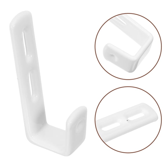 DEEPCRAFF 2Pcs Plated Silver Metal Bunk Bed Ladder Hooks with Rubber Coating for Scratch Protection