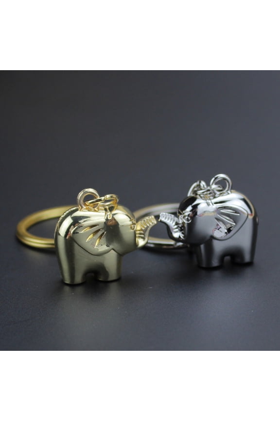 2-Pack Metal Elephant Keychains with Assorted Colors, Creative Pendant for Keys and Bag Decoration Accessories