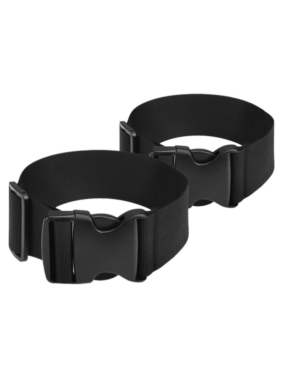 2-Pack Black Adjustable Luggage Straps with Buckles for Suitcase, Backpack, Outdoor and Travel Use
