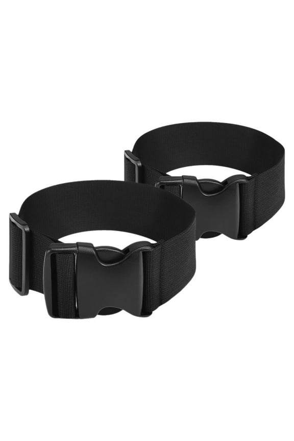 2-Pack Black Adjustable Luggage Straps with Buckles for Suitcase, Backpack, Outdoor and Travel Use