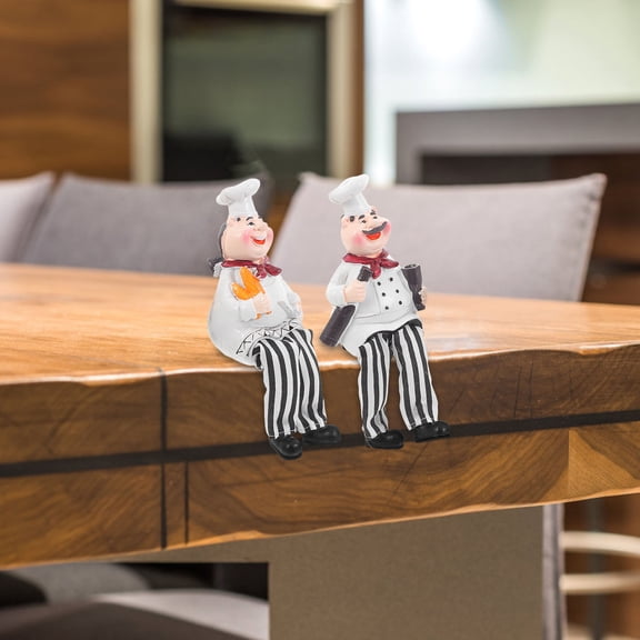 DEEPCRAFF Rustic Resin Chef Figurines Multi- Decor Accessories for Home and Restaurant