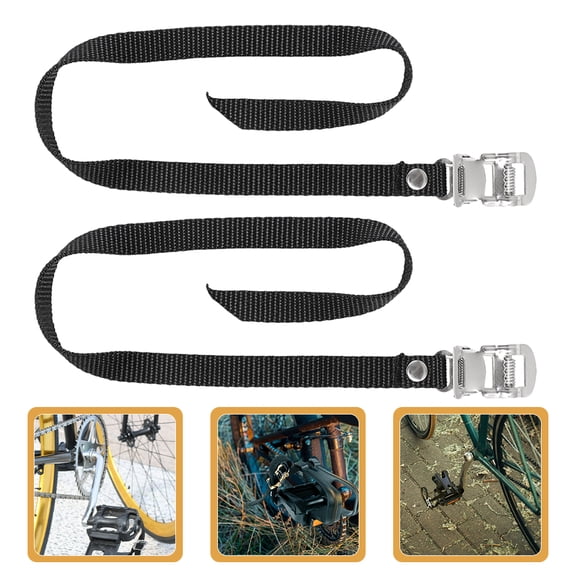DEEPCRAFF 2-Pack Black Nylon Footrest Straps for Sports Bike Pedals, Adjustable Pedal Belts for Secure Riding