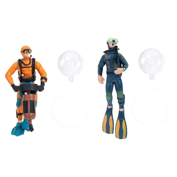 DEEPCRAFF 2-Pack Plastic Floating Diver Figurines Aquarium Decorations for Fish Enhancing Underwater Scene