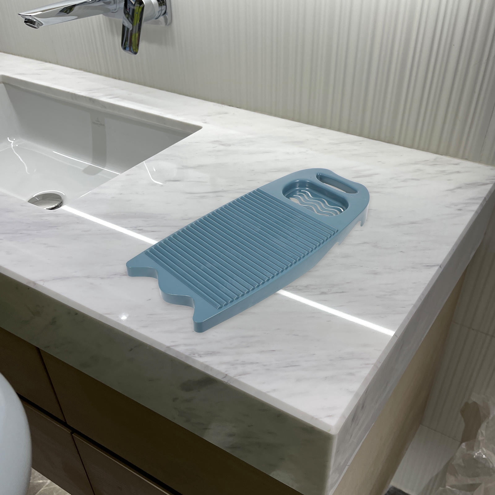 DEEPCRAFF 2Pcs Portable Blue Washing Board for Laundry Manual Hand Washing Device with Grooved Surface