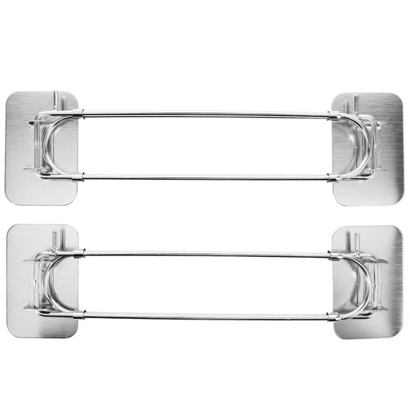 DEEPCRAFF 2Pcs Plated Silver Stainless Steel Rv Bathroom Storage Bars for Travel Trailer Organization