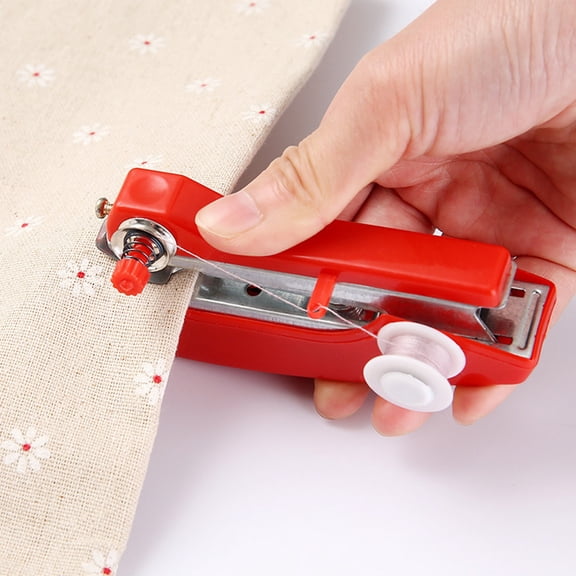 DEEPCRAFF 2Pcs Portable Red Small Sewing Machine Kit Handy Professional Sewing Tool for Home Mending