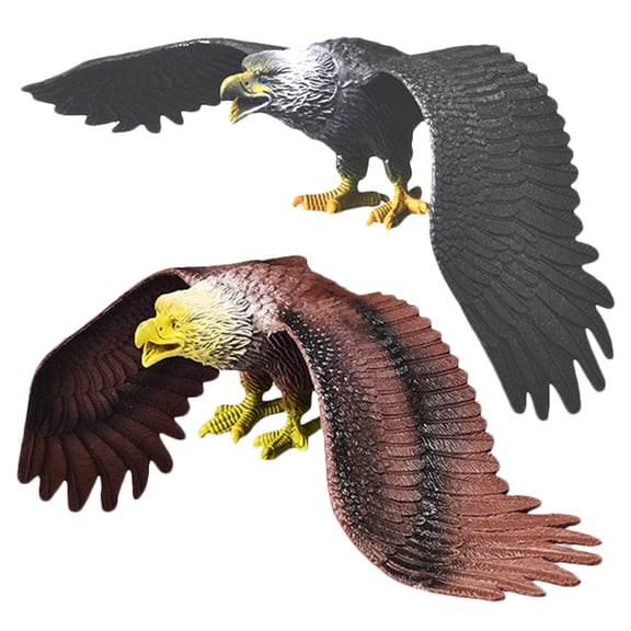 DEEPCRAFF 2Pcs Realistic Eagle Model Figurines with Hanging Rope Assorted Color for Home Decor