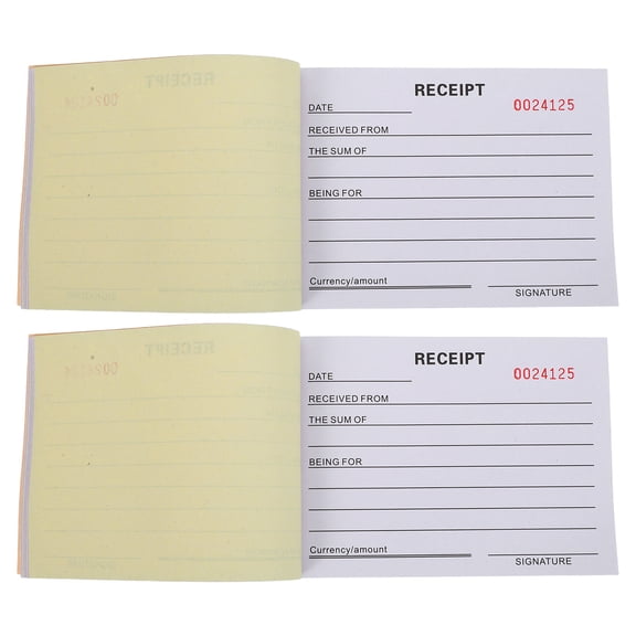DEEPCRAFF 2Pcs Receipt Book Small Business Invoice Pad Multi Use Clear Record Log