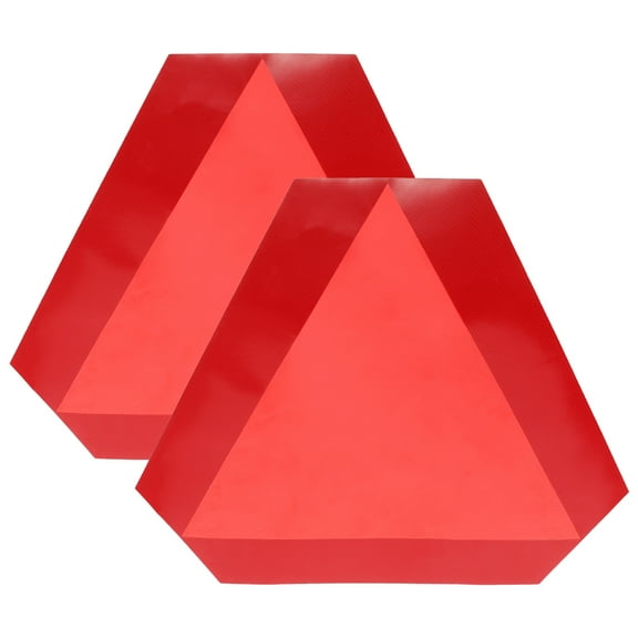 DEEPCRAFF 2Pcs Reflective Red Triangle Safety Signs for Car Use Slow Moving Vehicle Warning
