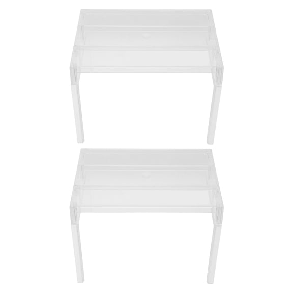 DEEPCRAFF 2Pcs Clear Refrigerator Organizer Rack Shelf with Dividers for Efficient Food Storage