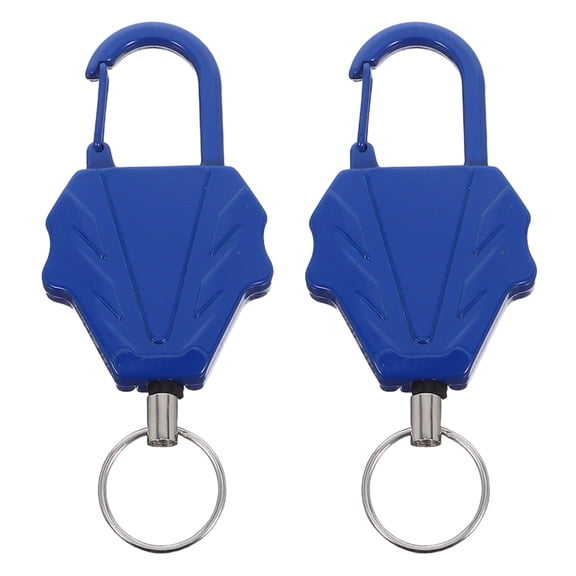 DEEPCRAFF 2Pcs Retractable Badge Holders Clip with Steel Cable Keychain for Outdoor Hiking