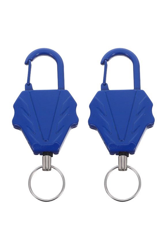 2Pcs Portable Reel Keychains with Clip for Outdoor Adventure and Camping